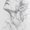 一个女人的极简主义素描，精致，非常基本的线条画，极简，抽象--ar 1：2 --styminster 750