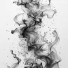 surrealistic tattoo design, super simple, abstract, smooth flowing water, --ar 1:2 --stylize 750 --v 6