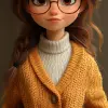 3d图像，可爱的女孩，皮克斯风格--ar 1：2 --styleston 750