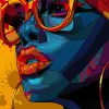 Hawaiian artists, modern portrait series of African women in colorful gear, in the style of aggressive digital illustration, bold shadows, airbrush art, close-up, pop art color palette, ultra hd, comi