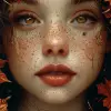 秋季灵感的艺术，数字绘画，索菲·威尔金斯（Sophie Wilkins）、艾琳·谢里（irene sheri）、服部直人（Naoto Hattori）的风格，点画艺术品，别致的插图，郁郁葱葱的笔触，20世纪70年代--ar 63：128 --styleum 750 --v 6