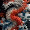 日本龙纹身画，以matthias jung的风格，kerem beyit，uhd图像，真实的描述，artgerm，海军和深红色，历史画--ar 63：128 --styleum 750 --v 6
