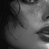 an illustration of a girl with a face in dark black and white, in the style of detailed comic book art, anime aesthetic, blink-and-you-miss-it detail, pulp comics, heavy chiaroscuro, loose gestures, d
