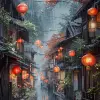 京都，徒步旅行日本，hinchel风格，villagecore，受漫画影响，精神共鸣，高品质，约翰萨尔米宁，多层次--ar 17：32 --styminen 750 --v 6