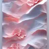 抽象数字艺术、深色玫瑰背景上的沙漠沙丘和沙波纹纹理，温暖的米色和柔和的粉红色起伏的轮廓，点缀着冷灰色的阴影，用哑光表面细节渲染的3D，宁静而戏剧性的构图，现代和风格化的干旱景观主题，UHD，详细的深度--ar 9：16 --风格原始--stylege 500