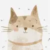 可爱的[猫]剪贴画，有机形式，乔恩·克拉森（Jon Klassen）风格，去饱和的光线和通风的柔和调色板，托儿所艺术，白色背景--ar 9：16 --风格原始--v6