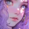 浪漫主义与超现实主义的结合，西班牙梦幻女孩的特写镜头，漫画风格，穿着空灵而异想天开的战士服装，塞尔吉奥·阿拉贡斯（Sergio Aragones）受到埃里克·尼彻（Erik Nitsche）的启发，与概念艺术相结合，柔和的柔和色彩调色板，朦胧的熏衣草背景画--niji 5 --q2--ar 9：16