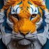 3D渲染、正视图、美丽的动物、触觉风格的纸质作品，选择具有鲜艳色彩的调色板、蓝色和白色配黄色，强调粗糙纹理彩色纸的纹理，杰作，手工制作--ar 9：16 --风格原始--styminster 500