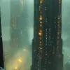 渲染，复杂，Tsutomu Nihei，未来机械社会，巨大的复杂结构背景，阴沉的未来主义环境，带灯光着色器的雾，青色和黄色照明，戏剧性的灯光，RTX着色器，带反射的超细节纹理，HDRI，机器人，垃圾，UHD --混乱1.2 --ar 9：16 -风格原始--styleston 750