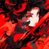 叛乱与抽象表现主义的结合，漫画风格的自由女孩特写镜头，穿着充满活力和混乱的战士服装，蒂姆·伯顿（Tim Burton）受到埃里克·斯皮克曼（Erik Spiekermann）的启发，与Beatnik时尚相结合，大胆的调色板，充满活力的红色背景画--niji 5 --q2--ar 9：16