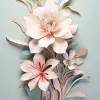 剪纸的花朵，色彩柔和，花瓣精致，Art Frahm，重点灯光，柔和的背景--ar 9：16 --v 5.2