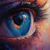 想象一幅捕捉梦想家眼睛的油画，色彩超越现实，将超现实元素与梦幻般的粉彩的充满活力的调色板结合在一起，混合柔和的熏衣草、粉红色和薄荷紫，绘画质感十足，色彩中有一种流动的感觉，仿佛主题的视觉正在融化成梦境--混乱1.3 --ar 9：16 -原始风格--styleston 750