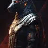 肖像埃及男性anubis、赛博朋克、黑色、金字塔、超细致的眼睛、超现实主义极其详细的史诗杰作，格雷格·鲁特科斯基（Greg Rutkowski）的黑暗幻想详细的哑光绘画8 k分辨率概念艺术错综复杂的详细飞溅艺术Artstation动态灯光Eldritch超详细、福音英雄、红色日落、攻击天使、红灯十字架、带有复杂华丽编织金色花丝的镀铬丝绸、黑暗神秘的背景、苏联宣传招募海报中出现的冲锋队员|大胆的色彩