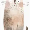 可爱的[猫]剪贴画，有机形式，乔恩·克拉森（Jon Klassen）风格，去饱和的光线和通风的柔和调色板，托儿所艺术，白色背景--ar 9：16 --风格原始--v6