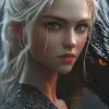龙，女，优雅，时尚，3D，4k，高清，Maya，ZBrush，超现实，真实，照片逼真，动画，肖像，头像，无背景，电影静态，电影静态，--ar 9：16 