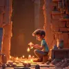 古老废墟中创新而熟练的动画师，将人物栩栩如生，3D，戏剧性灯光，Illumination Entertainment，Sanyu，高清，8 k没有争论--v 5.1 -风格原始--s 250 --ar 9：16