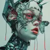 变形、外星时尚社论、前卫超未来主义超现实时尚、极端细节、真实感、8 k、高渲染--v 6.0 --ar 9：16