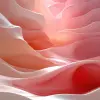 抽象数字艺术、深色玫瑰背景上的沙漠沙丘和沙波纹纹理，温暖的米色和柔和的粉红色起伏的轮廓，点缀着冷灰色的阴影，用哑光表面细节渲染的3D，宁静而戏剧性的构图，现代和风格化的干旱景观主题，UHD，详细的深度--ar 9：16 --风格原始--stylege 500