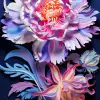 剪纸花朵，色彩鲜艳，花瓣精致，Sam Guay，Studio Light，鲜艳的紫色背景--ar 9：16 --v 5.2
