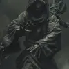 the Ninja, Performing some kind of action, horror ,The setting is in the decayed Edo period of Japan in the dark with fog, insanely detailed, whole body, photograph, hyper realistic --ar 9:16 --v 6