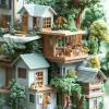 等距插图、3D粘土风格、手工制作的自然调色板，带有柔和的绿色、柔和的蓝色和棕色色调，纹理和灯光为每个场景赋予生命力，使其具有相关性且充满细节，非常适合教育材料--ar 9：16 --风格原始--stylege 500