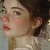 一位年轻的女性，风格精确逼真，鼻子独特，浅粉色和浅琥珀色，渲染玛雅、天鹅绒，平静安详的美，完美的线条--ar 71：128 --styleston 750 --v 6