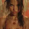 劳拉·克罗夫特（Lara Croft），漫画风格的艺术风格，大胆的、漫画风格的人物，特写，卡通暴力，漫画艺术，高速同步，max Beckmann --ar 71：128 --styleum 750 --v 6