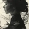 中国黑色画笔，高松风，松散的构图，西奥多·格里柯，letras y figuras，手势构图，紧密剪裁的构图--ar 71：130 --styleum 750 --v 6