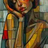 女人，画布油画，巴勃罗·毕加索的风格，立体主义，形式的密度，我不敢相信这有多美--ar 71：129 --styminster 750 --v 6