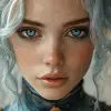 蒸汽朋克女人的3D图像，贝拉·科塔克风格，金色和青色，真实感细节，黑暗童话故事，详细的微型模型，艺术细菌，超高清图像--ar 35：64 --styleston 750