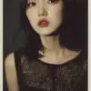 女模特，亚洲人，宝丽来时尚拍摄样张，超现实，栩栩如生-ar 35：64 --原始风格