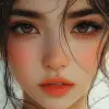 亚洲女性，插画，动漫美学风格，手绘细节--ar 73：128 --styleum 750