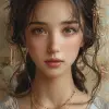美丽的中国女孩，aykut aydogdu风格，迷人的人物，隐含含义的描绘，32 k uhd，贵族的描述，宁静的面孔，全息印刷--ar 73：117 --styleum 750 --v 6