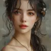 美丽的中国女孩，aykut aydogdu风格，迷人的人物，隐含含义的描绘，32 k uhd，贵族的描述，宁静的面孔，全息印刷--ar 73：117 --styleum 750 --v 6