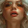玛丽莲·梦露（Marilyn Monroe）波普艺术版画我喜欢80年代，淡白色和淡琥珀色风格，史蒂夫·萨克（Steve Sack），特写，斯坦·李（Stan Lee），性别弯曲肖像学，漫画艺术，1940年代-1950年代--ar 24：37 --styleum 750 --v 6