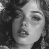 一个女孩被画得很漂亮，以马克·布鲁克斯（Mark Brooks）的风格、漫画艺术、雕版印刷、artgerm、桑德罗·波提切利（sandro botticelli）、黑白肖像画、当代芝加哥--ar 23：36 --styminster 750 --v 6