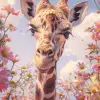 giraffe in flowers by artist arne thun, in the style of natalia rak, 8k resolution, vintage aesthetics, wallpaper, animated gifs, naoto hattori, highly realistic --ar 43:64 --v 6.0