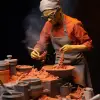 盲盒、厨师烹饪、烹饪小说、泥塑、熔岩光芒、开胃调色板、表演艺术、3ds max、当代风格--ar 2：3 --v 5.2