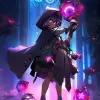RPG盲盒，角色扮演游戏中的可定制角色，以神奇的姿势施展强大的咒语，电影灯光，神秘的调色板，V射线，梦幻般的场景背景--ar 2：3 --niji 5
