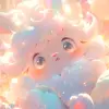 Candid Shot, a cute anime mascot dissolving into adorable, pastel hues, blending into a soft, pastel palette, spreading joy and cheer, illuminated by soft, warm light, inspired by the Bryan Hitch, low