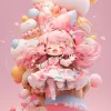 这部充满异想天开的作品，由可爱的Chibi角色、Teleidoscope可爱、开朗的表情、俏皮的姿势、复杂的细节、柔和的色彩、柔和的渲染、3ds max、Candyland背景组成--niji 5 --ar 2：3