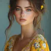 the whole face, shoulders and chest are pierced with openwork threads in the style of Ukrainian national embroidery,  no retouching, photoshop, processing, smoothing --s 750 --style raw --ar 2:3 
