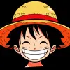 猴子D的贴纸。Luffy来自一体，草帽，傻笑，动漫风格，极简主义设计--ar 2：3 --niji 5 --styopper 0