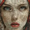 马赛克女性面孔拼贴画，风格为安德鲁·阿托申科、彼得·格里克--ar 73：109 --styopper 750 --v 6
