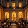 建筑物前的椅子，Leica M6风格，evgeny lushpin，捕捉到的坦率时刻，hispanicore，英俊，ferrium toussaint，f/64组--ar 11：16 --v 5.2 