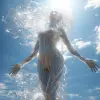  空气的王国，神奇的风环境，空气和风的灵魂漂浮，纹理光纤辛烷渲染动态姿势体积照明完美的阴影虚幻引擎逼真的空灵天空--放松-v 5.2 --ar 3：4