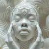 全身照片，超真实的DMZ风格时尚照片，模特漂亮。睁开眼睛，抽象的数字艺术作品，白色IDT，大胆，波普艺术，vray Tracking，锯齿形，优雅，情感姿势，机器人表现主义--s 550 --v 6.0 --ar 4：5