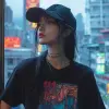 Yi Yin为Hanson杂志在香港，未来派装置风格，红线，过度，高对比度，jessie arms botke，纹身灵感，shibori，richard Phillips --ar 51：64 --s 250