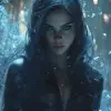Will-o-the-Buttons，年轻的女超级英雄，灵感来自弗兰克·米勒，黑暗城市，大气灯光，动作姿势--ar 4：5 --s 550