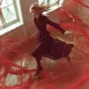 瑞典美发师玛拉·senilin穿着一套黑色套装，红色线条风格，自然灵感的形式，帕特里克·凯利，jeeyweldane lee，wetcore，乔斯林·霍比--s 750 --c 10 --w 50 --ar 51：64 --v 6.0 --style raw